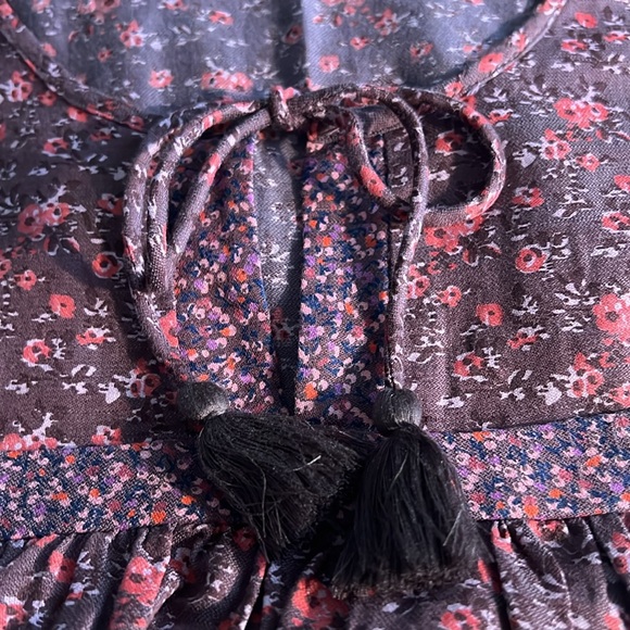 NWT Lucky Brand Long Sleeve Mix Print Peasant Top - Picture 5 of 11